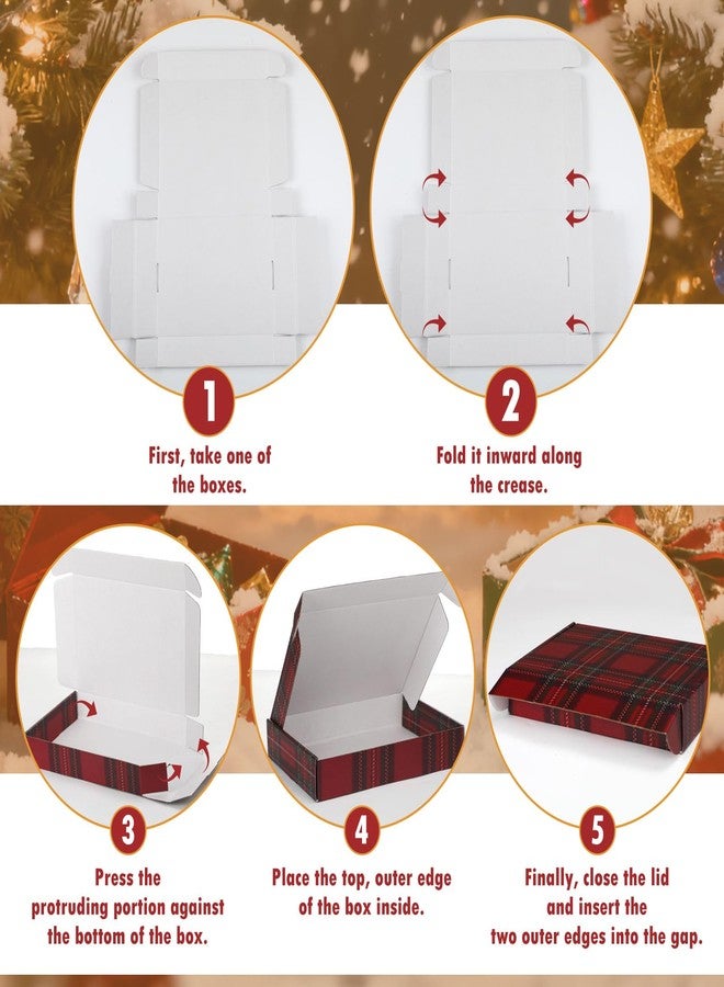 Eaasty 12 Pcs Christmas Shirt Boxes for Presents Medium Christmas Boxes with Lids Xmas Gift Wrap Cases Reusable Present Cases for Xmas Holiday Birthdays Parties Wrapping - Image 3